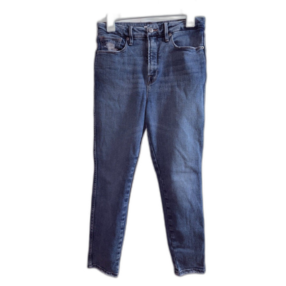 Good American Denim - Good American Good Legs High Rise Skinny Jeans Size 6/28 Blue Distressed Raw Hem